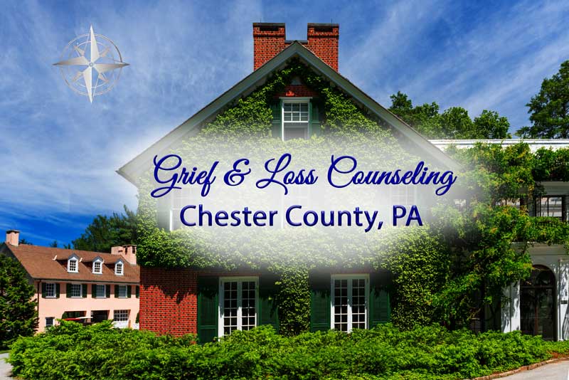 Serene Pennsylvania countryside path at golden hour symbolizing the journey through grief toward healing for Chester County, PA residents