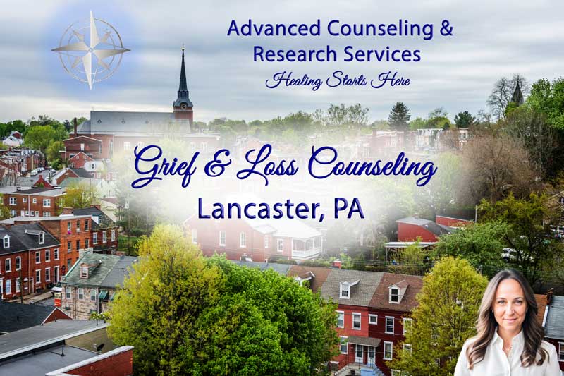 Peaceful Amish countryside path at golden hour symbolizing the journey through grief toward healing in Lancaster, PA